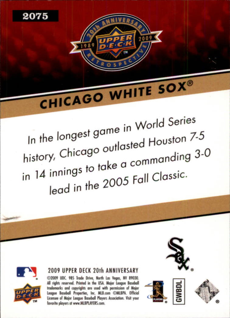 2009 Upper Deck 20th Anniversary #2075 Chicago White Sox back image
