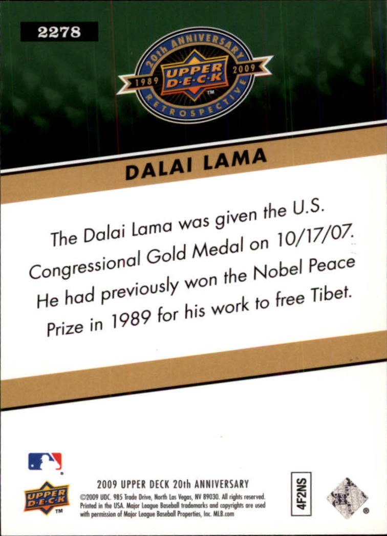 2009 Upper Deck 20th Anniversary #2278 Dalai Lama back image
