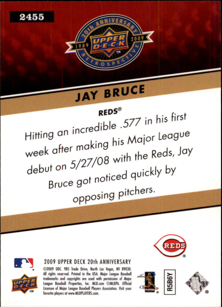 2009 Upper Deck 20th Anniversary #2455 Jay Bruce back image