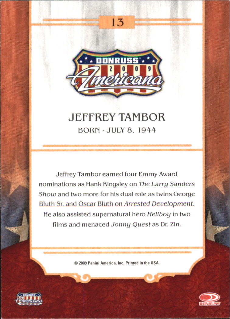 2009 Americana #13 Jeffrey Tambor back image