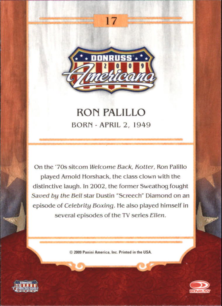 2009 Americana #17 Ron Palillo back image