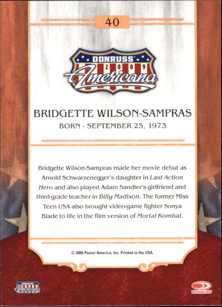 2009 Americana #40 Bridgette Wilson-Sampras back image