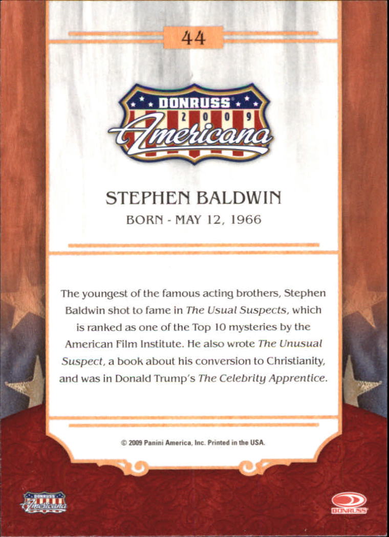 2009 Americana #44 Stephen Baldwin back image