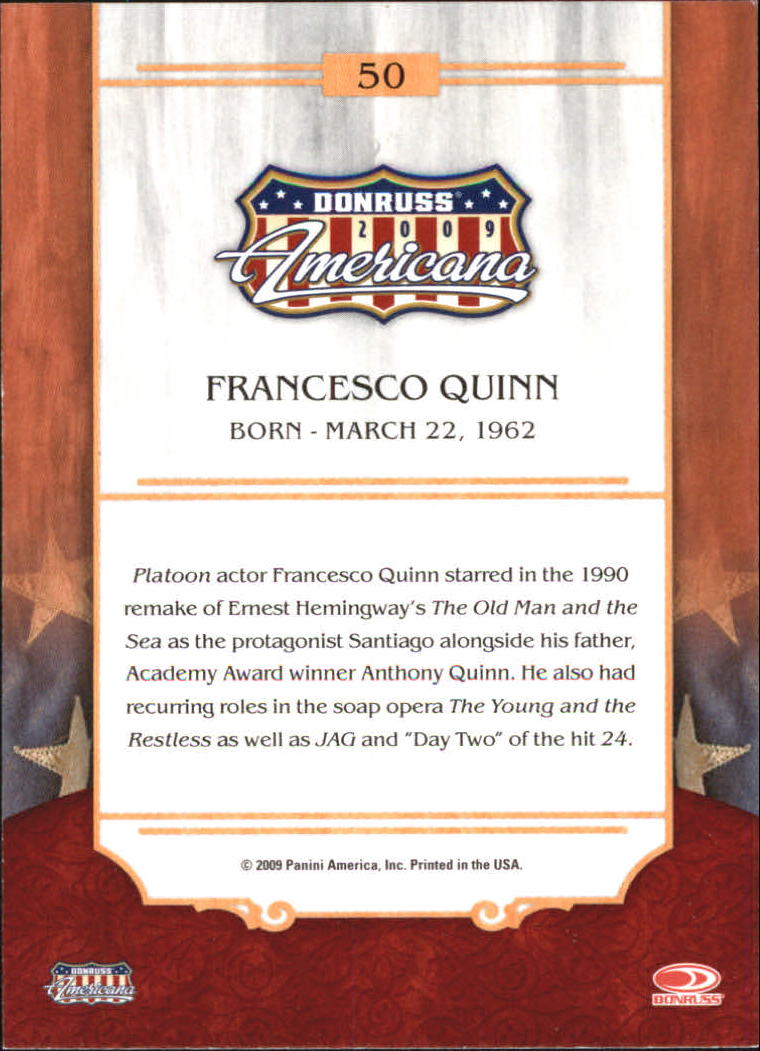 2009 Americana #50 Francesco Quinn back image