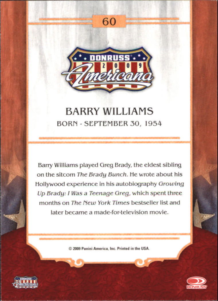 2009 Americana #60 Barry Williams back image