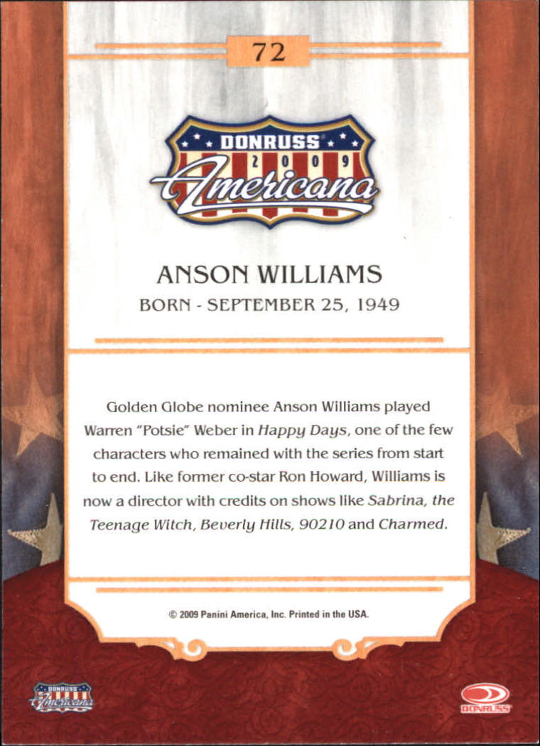 2009 Americana #72 Anson Williams back image