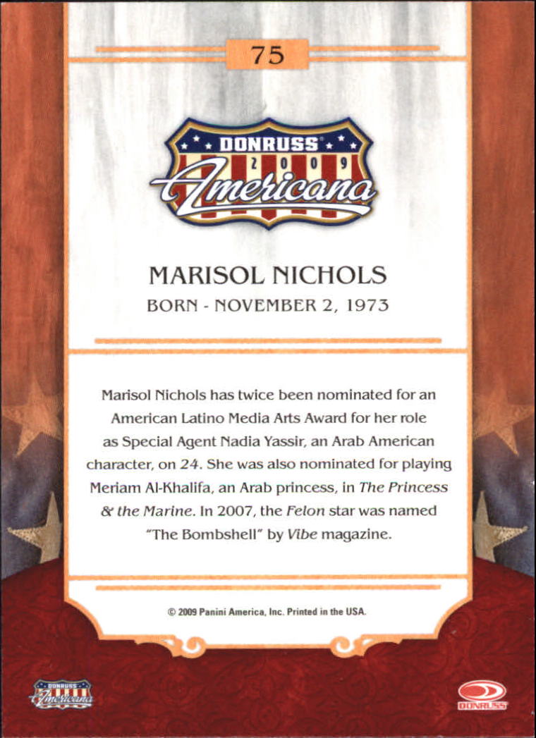 2009 Americana #75 Marisol Nichols back image