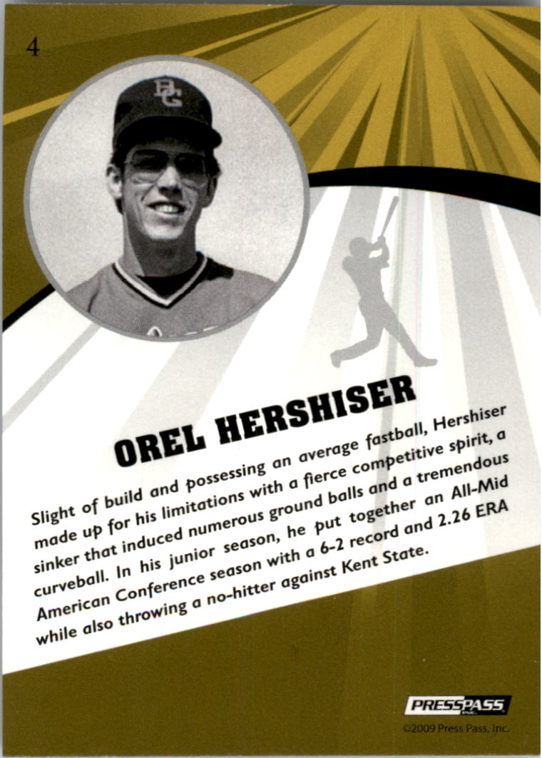 2009 Press Pass Fusion #4 Orel Hershiser back image