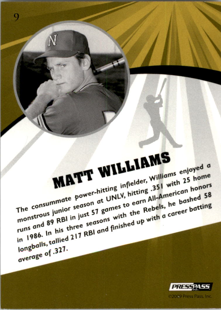 2009 Press Pass Fusion #9 Matt Williams back image