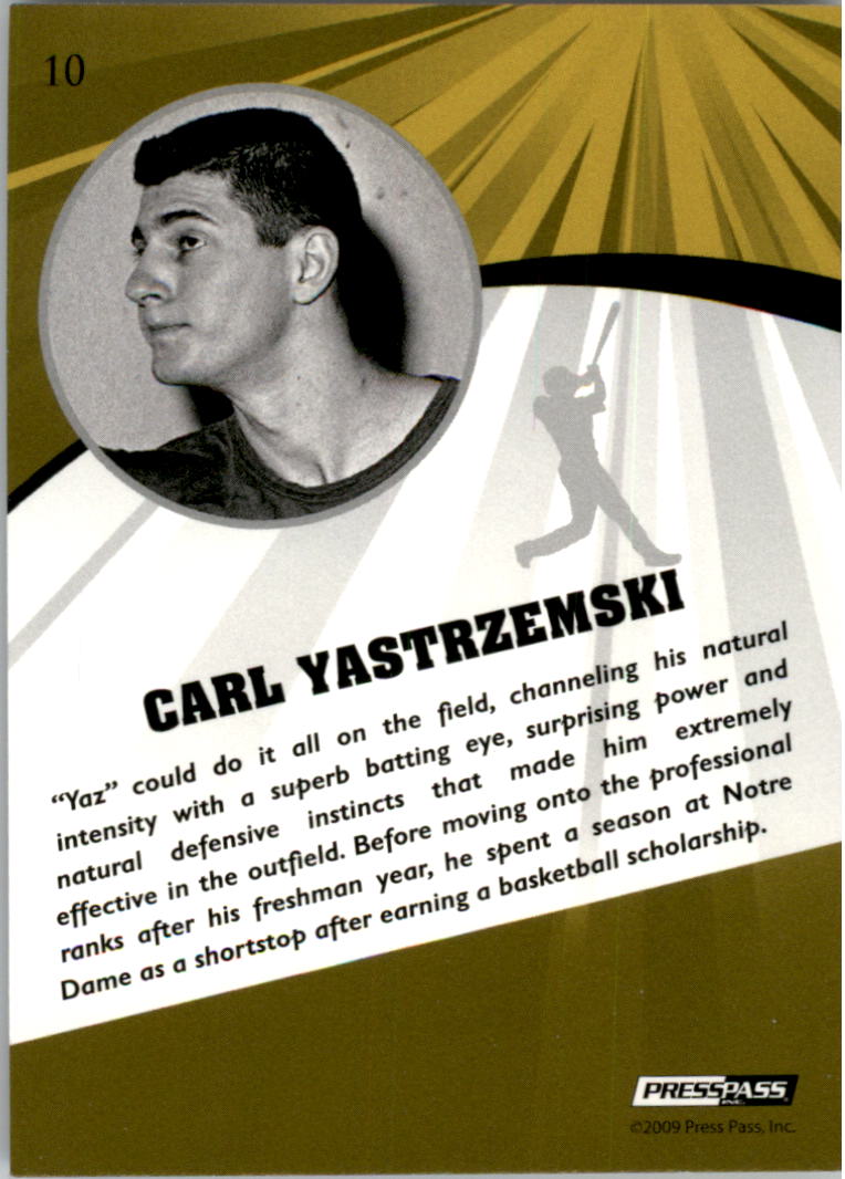 2009 Press Pass Fusion #10 Carl Yastrzemski back image