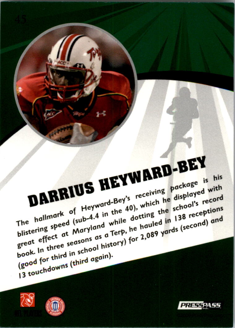 2009 Press Pass Fusion #45 Darrius Heyward-Bey back image