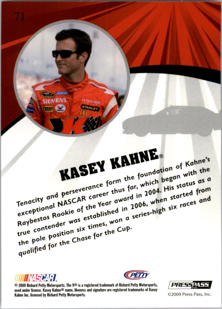 2009 Press Pass Fusion #71 Kasey Kahne back image