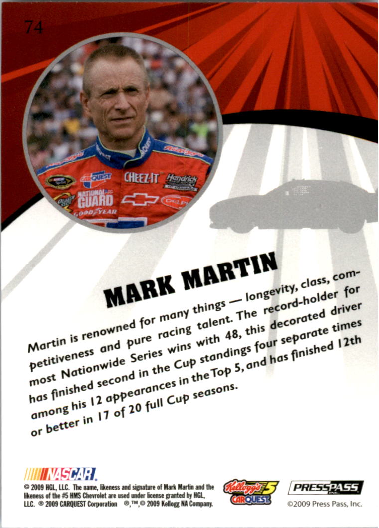 2009 Press Pass Fusion #74 Mark Martin back image