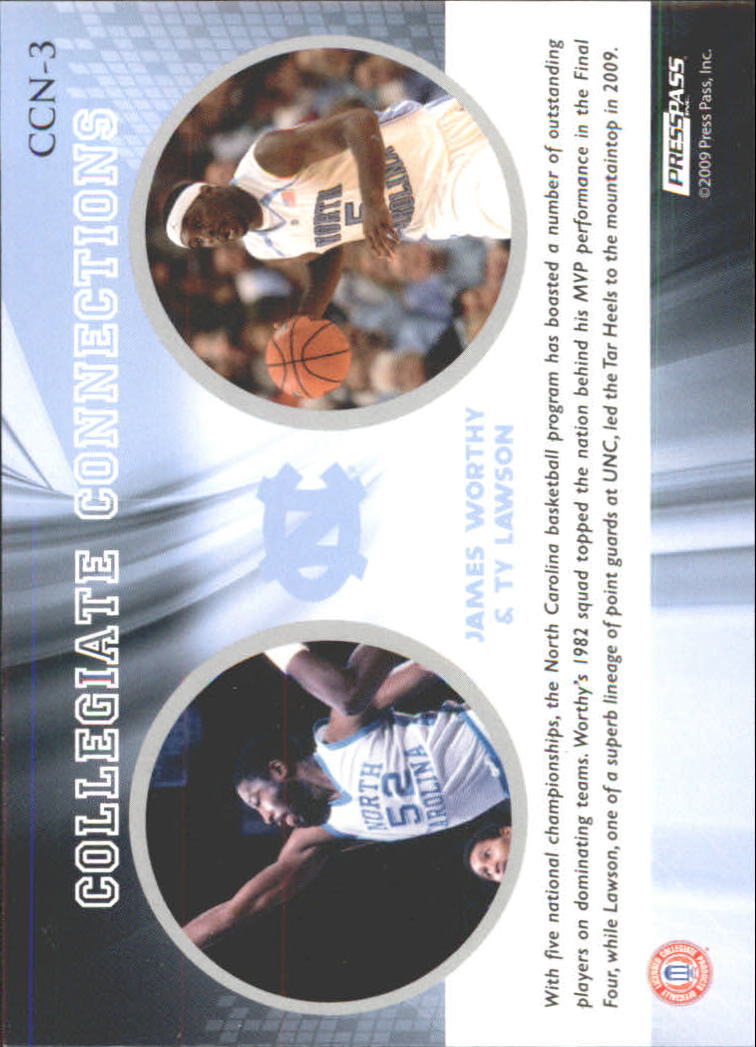 2009 Press Pass Fusion Collegiate Connections #CCN3 James Worthy/Ty Lawson back image