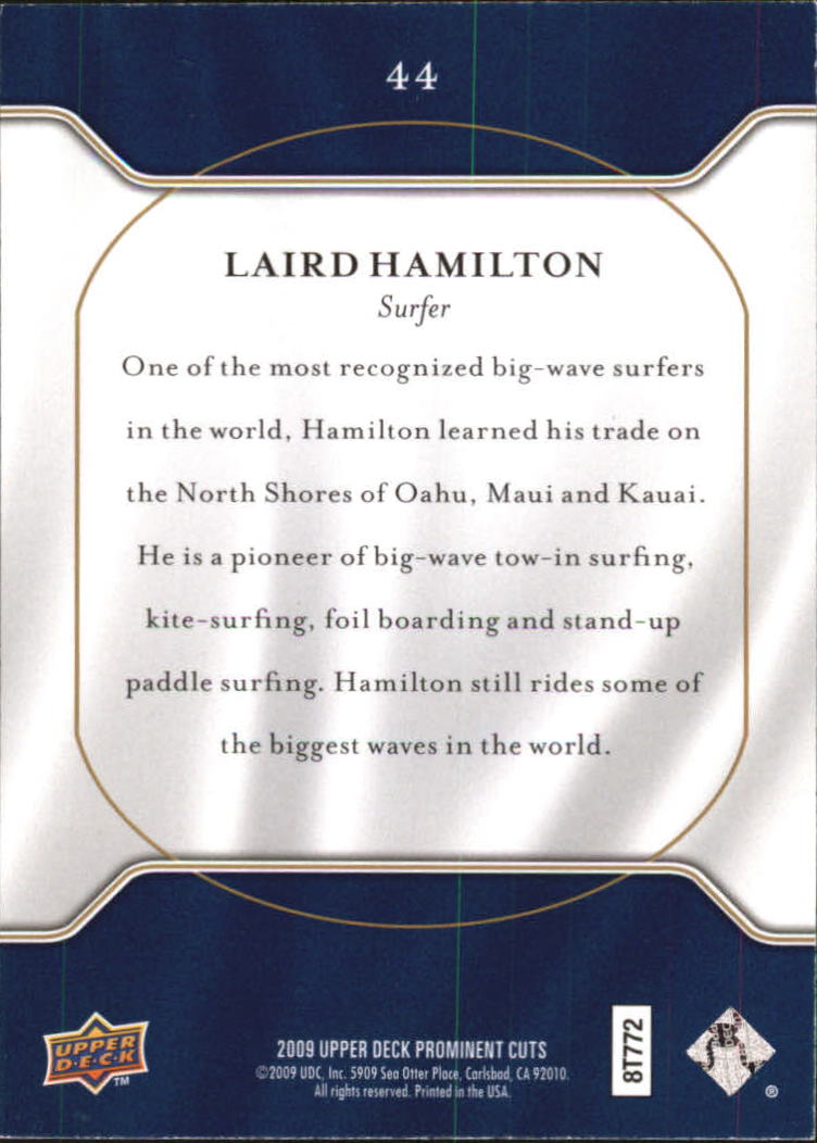 2009 Upper Deck Prominent Cuts #44 Laird Hamilton back image