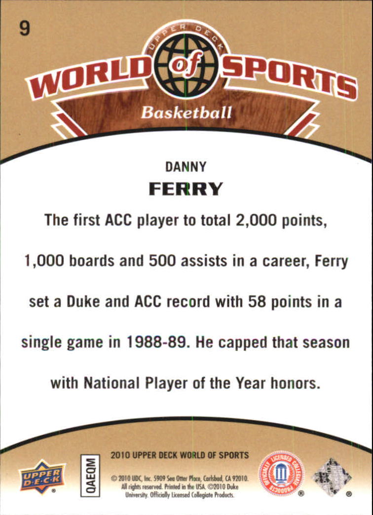 2010 Upper Deck World of Sports #9 Danny Ferry back image
