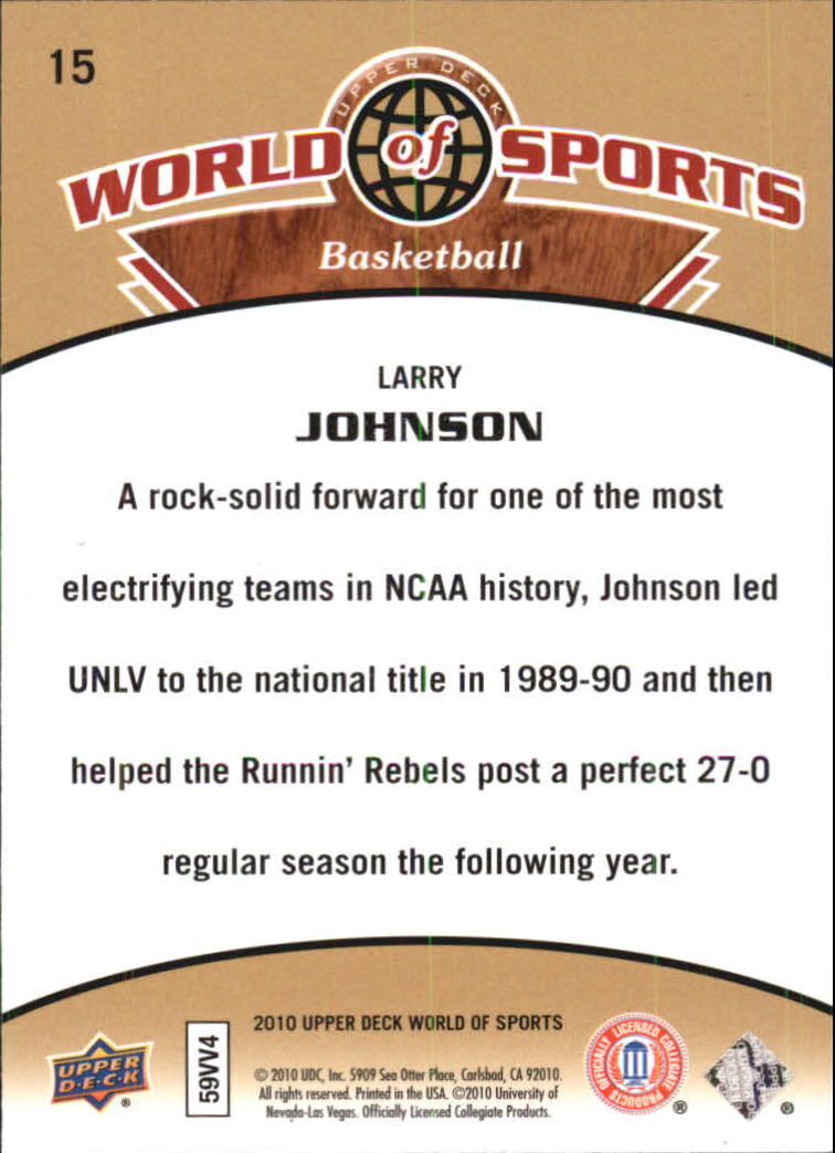 2010 Upper Deck World of Sports #15 Larry Johnson back image
