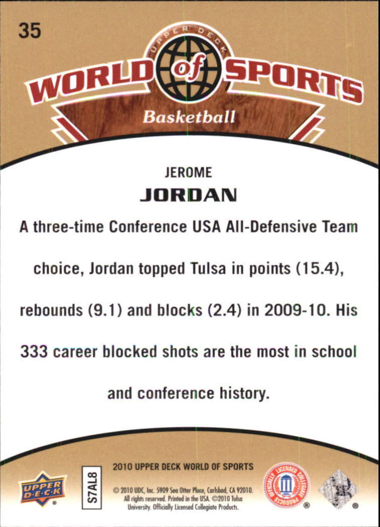 2010 Upper Deck World of Sports #35 Jerome Jordan back image