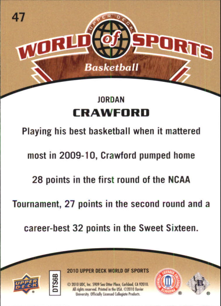 2010 Upper Deck World of Sports #47 Jordan Crawford back image