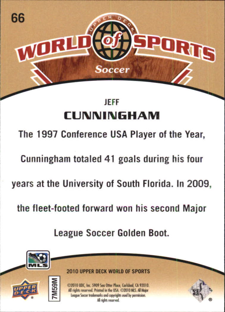 2010 Upper Deck World of Sports #66 Jeff Cunningham back image