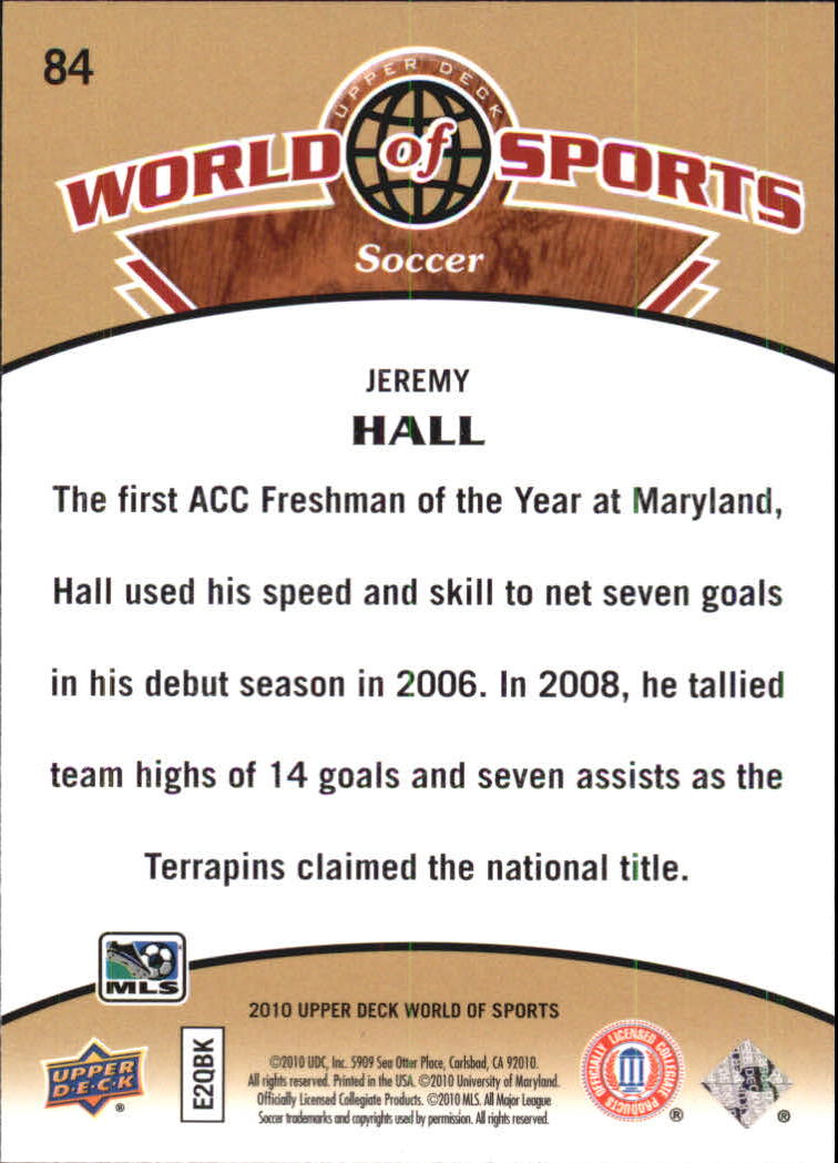 2010 Upper Deck World of Sports #84 Jeremy Hall back image