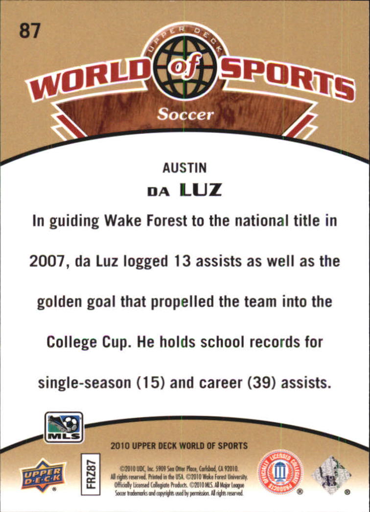 2010 Upper Deck World of Sports #87 Austin da Luz back image