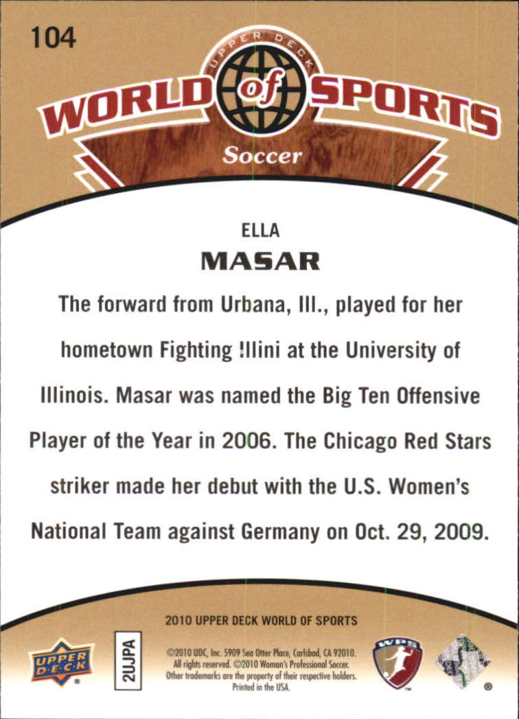 2010 Upper Deck World of Sports #104 Ella Masar back image