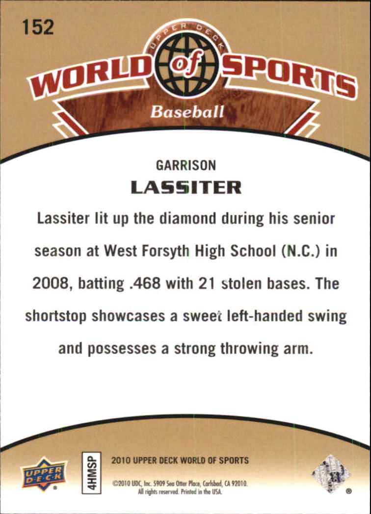 2010 Upper Deck World of Sports #152 Garrison Lassiter back image
