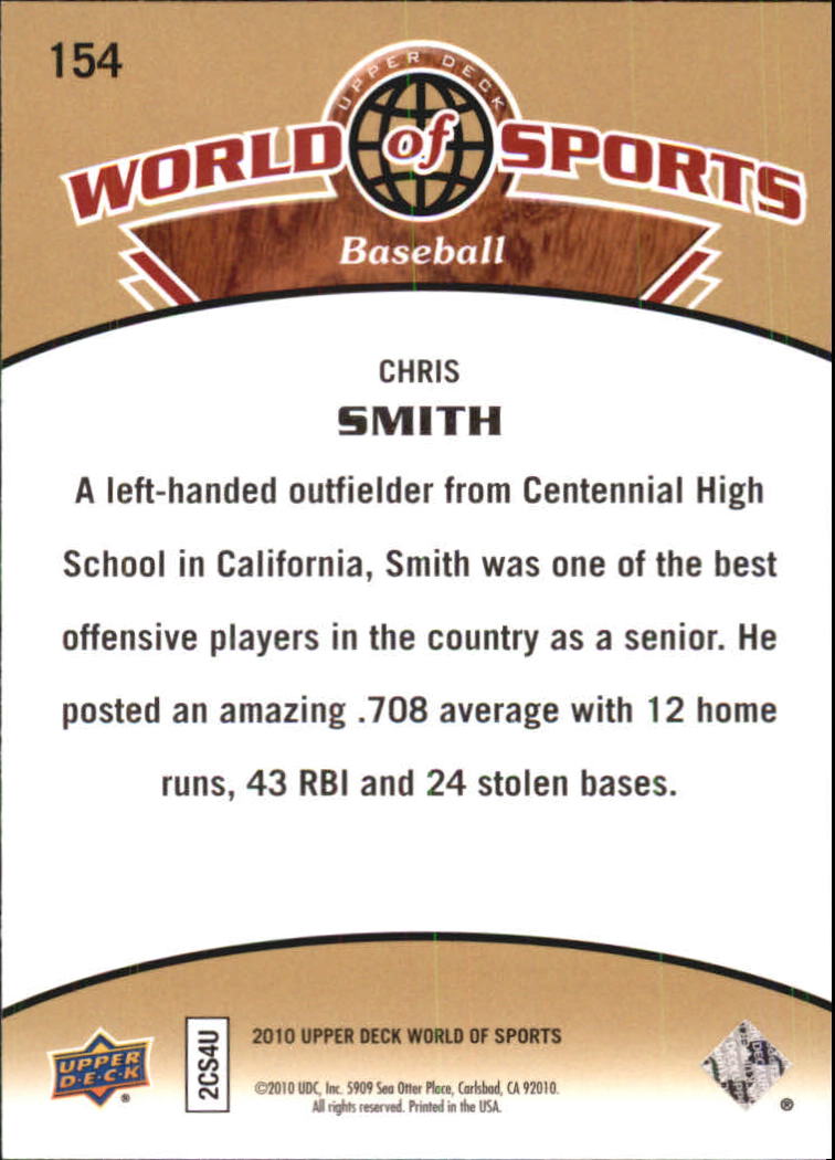 2010 Upper Deck World of Sports #154 Chris Smith back image