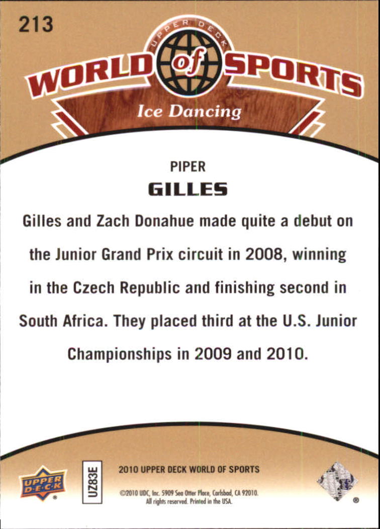 2010 Upper Deck World of Sports #213 Piper Gilles back image