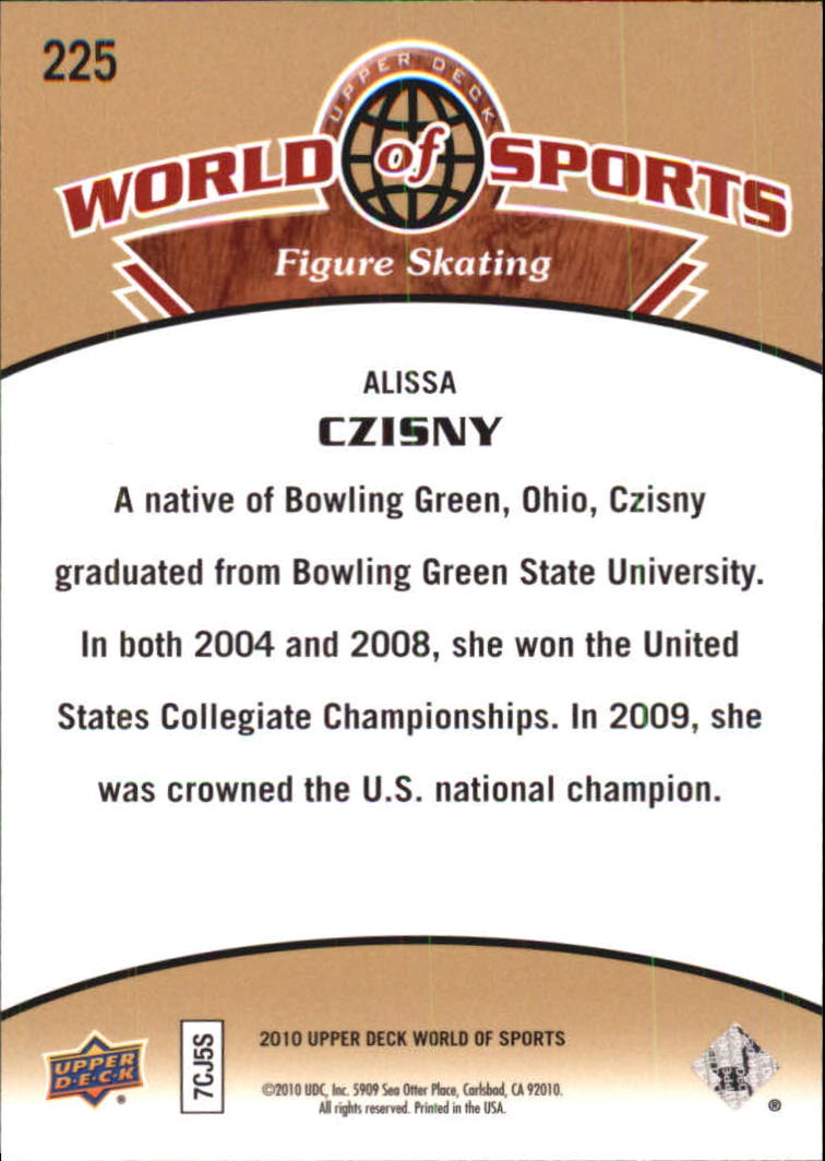 2010 Upper Deck World of Sports #225 Alissa Czisny back image