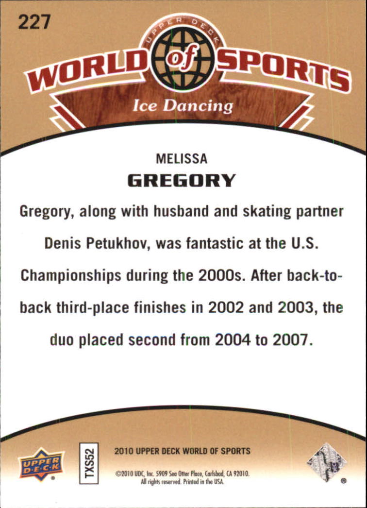 2010 Upper Deck World of Sports #227 Melissa Gregory back image