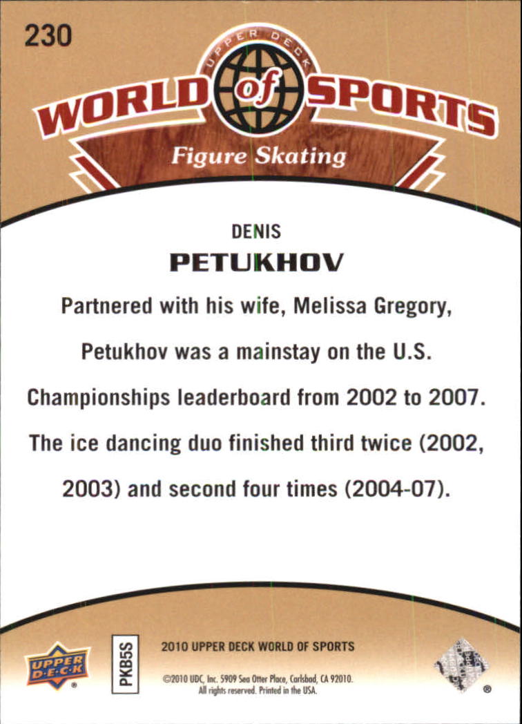 2010 Upper Deck World of Sports #230 Denis Petukhov back image