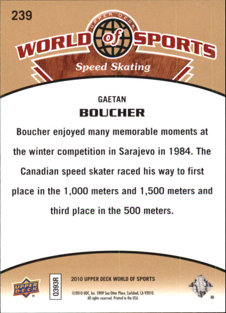 2010 Upper Deck World of Sports #239 Gaetan Boucher back image