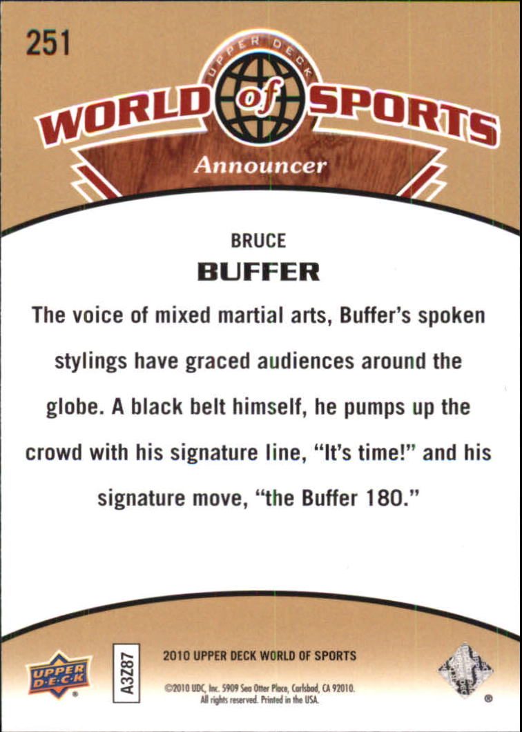 2010 Upper Deck World of Sports #251 Bruce Buffer back image