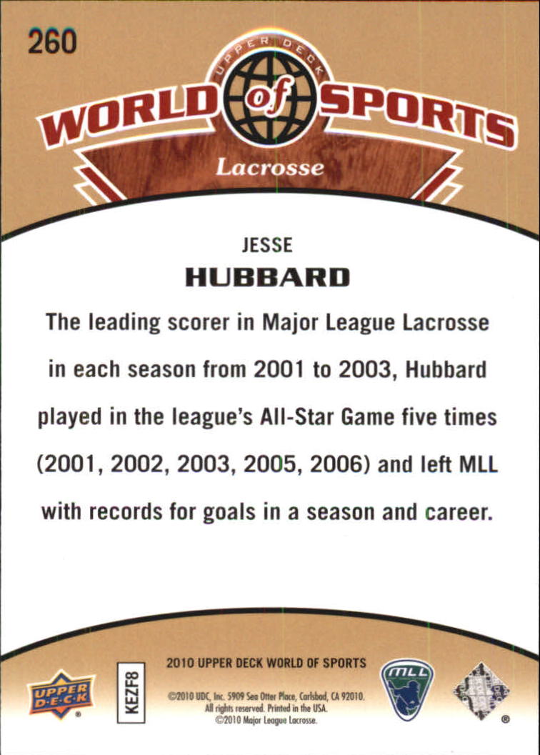 2010 Upper Deck World of Sports #260 Jesse Hubbard back image