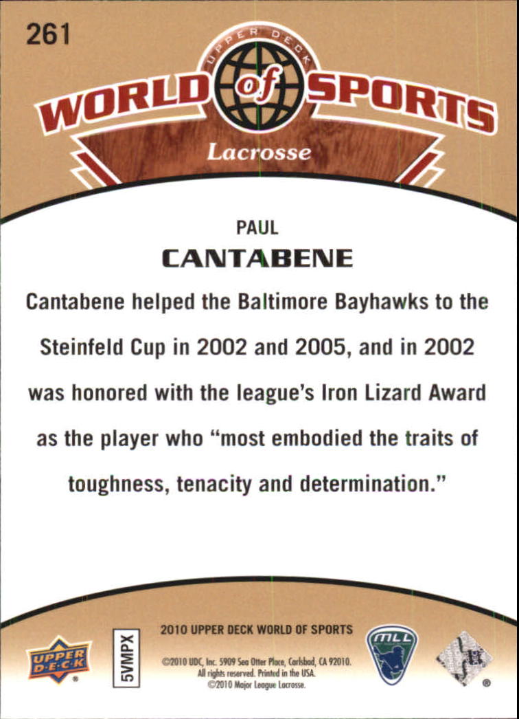 2010 Upper Deck World of Sports #261 Paul Cantabene back image