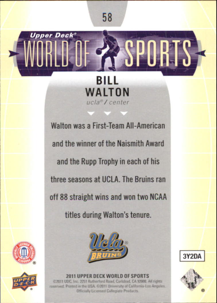 2011 Upper Deck World of Sports #58 Bill Walton back image