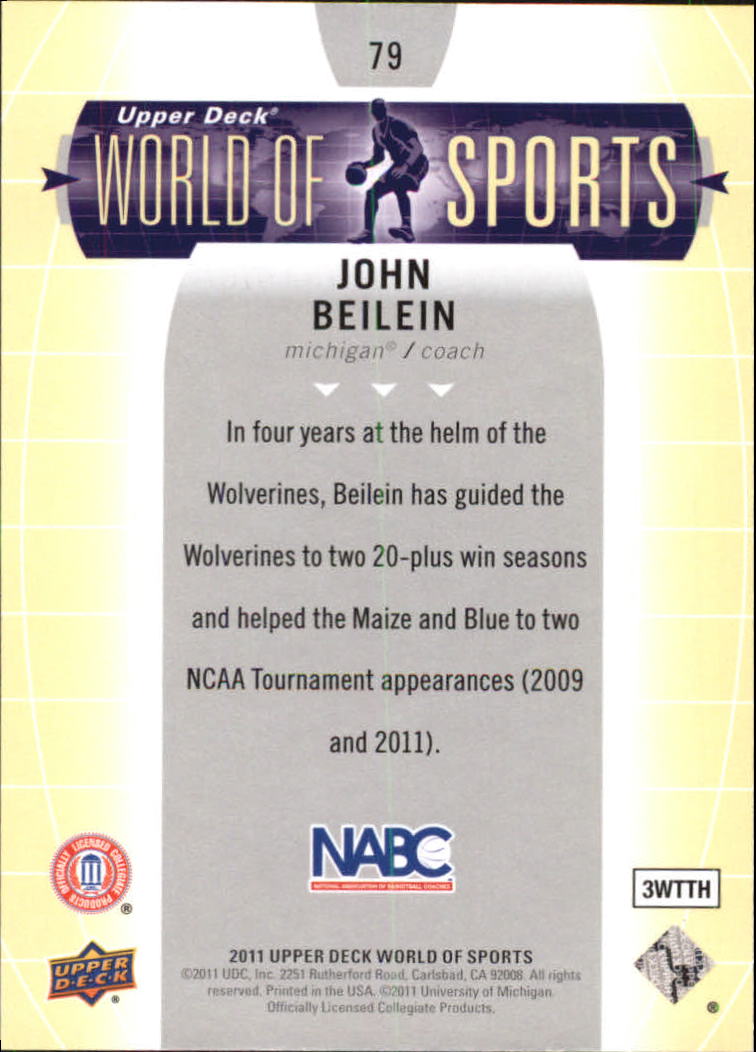 2011 Upper Deck World of Sports #79 John Beilein back image