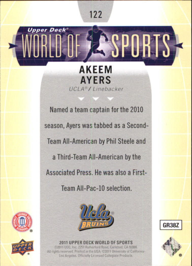 2011 Upper Deck World of Sports #122 Akeem Ayers back image