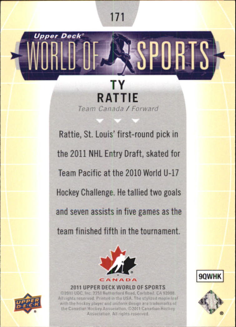 2011 Upper Deck World of Sports #171 Ty Rattie back image