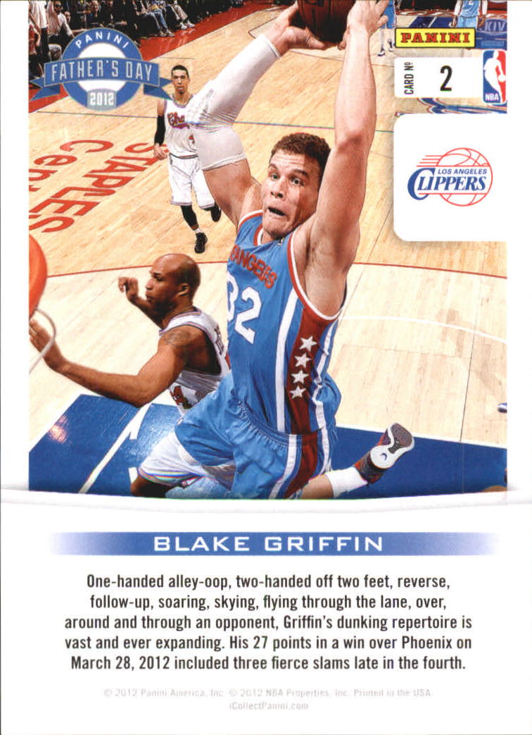 2012 Panini Father's Day #2 Blake Griffin back image