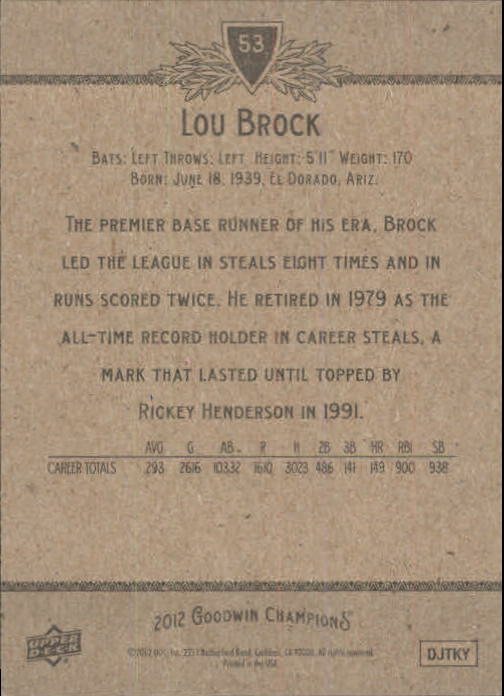 Lou Brock cards (1992-2024) Cardinals Cubs - You Choose