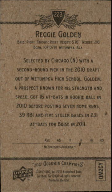 A3819- 2012 Upper Deck Goodwin Champions #s 1-210+ -You Pick- 15+ FREE US SHIP - Picture 416 of 422