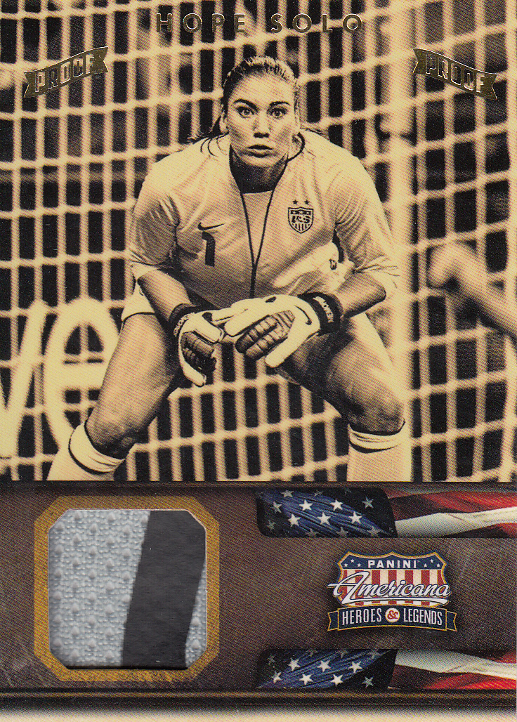 2012 Americana Heroes and Legends Materials Gold Proofs #99 Hope Solo