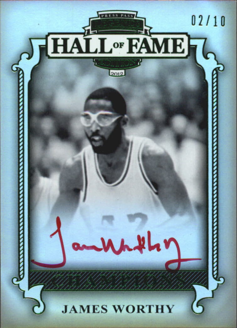 2012 Press Pass Legends Hall of Fame Champions Green Red Ink #CHJW James Worthy/2*