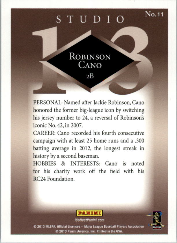 2013 Panini Father's Day Studio #11 Robinson Cano