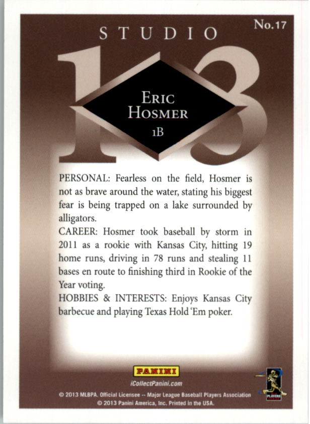 2013 Panini Father's Day Studio #17 Eric Hosmer