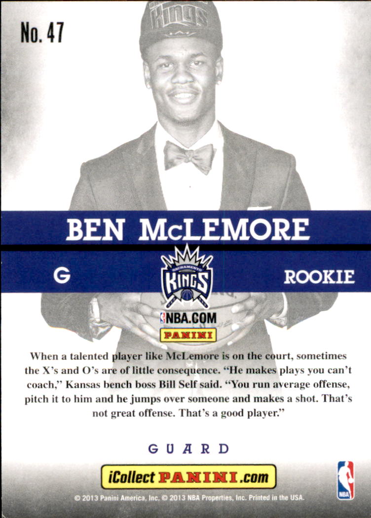 2013 Panini National Convention Cracked Ice #47 Ben McLemore back image