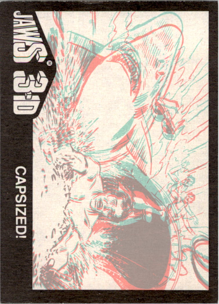 1983 Topps Jaws 3-D #4 Capsized back image